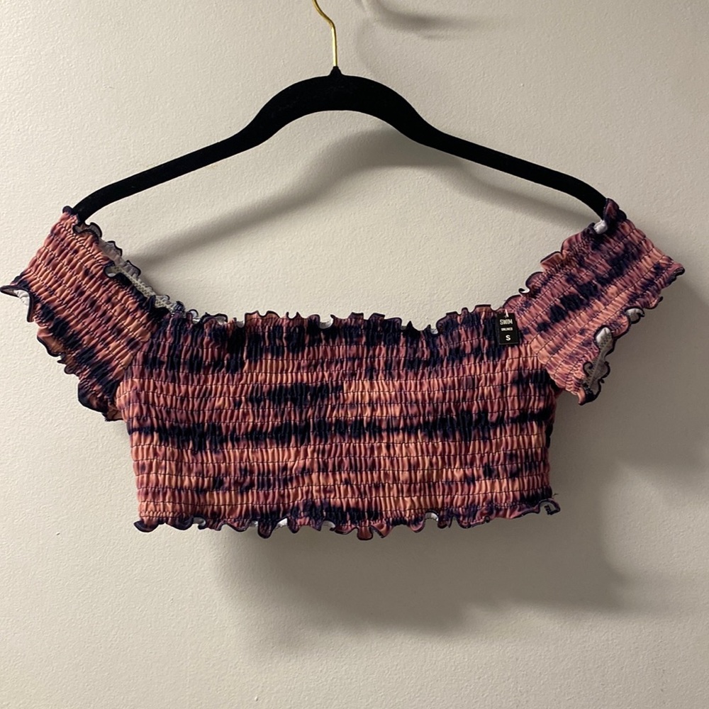 Victoria’s Secret PINK Off Shoulder Sleeves Tie Dye Bikini Top Small S